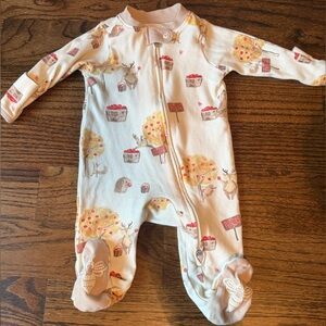 Burt's Bees Baby Cream and Red Footed One Piece